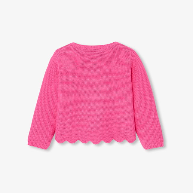 Baby girl cardigan in garter stitch Baby girl cardigan in garter stitch