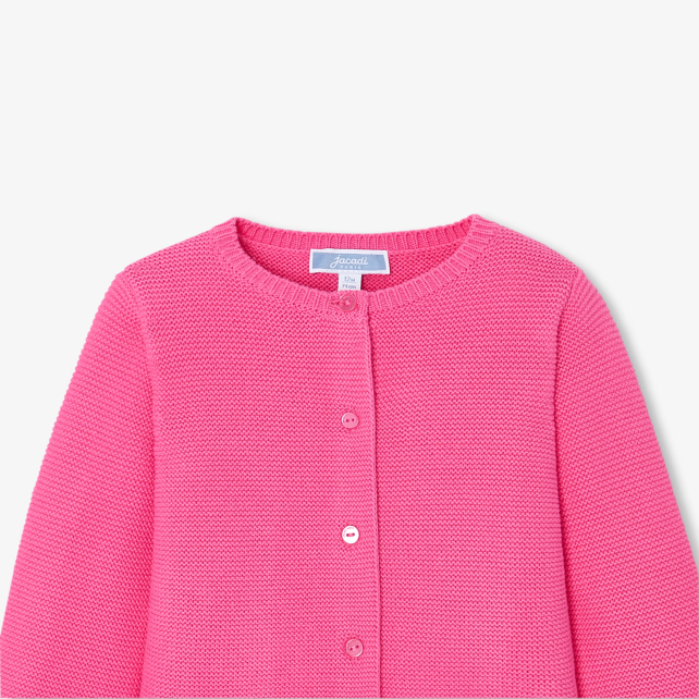 Baby girl cardigan in garter stitch Baby girl cardigan in garter stitch
