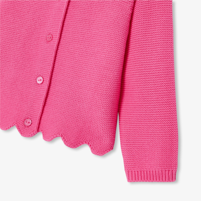 Baby girl cardigan in garter stitch Baby girl cardigan in garter stitch