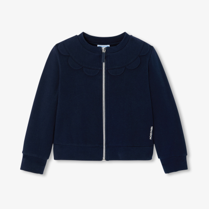 Cardigan zippé fille en molleton
