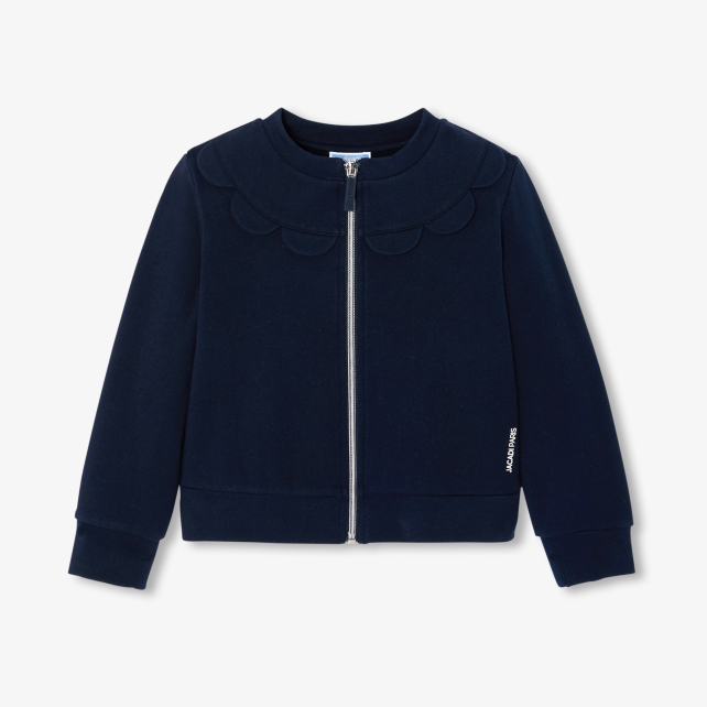Cardigan zippé fille en molleton Cardigan zippé fille en molleton
