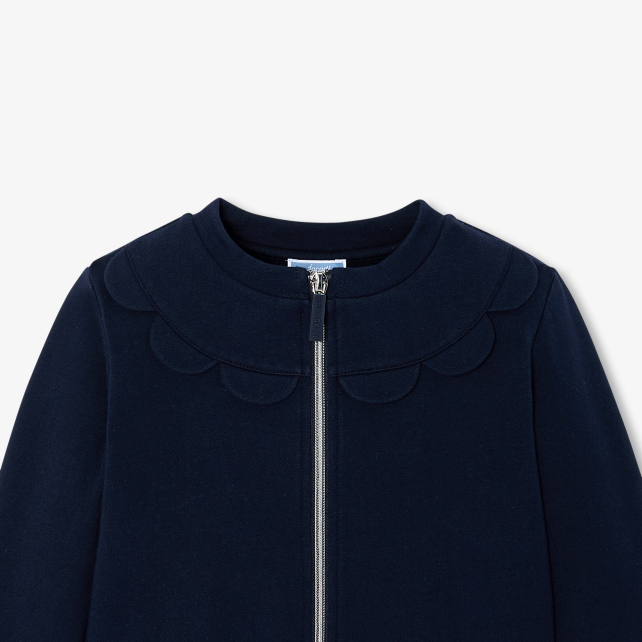 Cardigan zippé fille en molleton Cardigan zippé fille en molleton