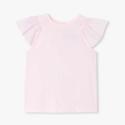 Girl T-shirt with ruffled sleeves