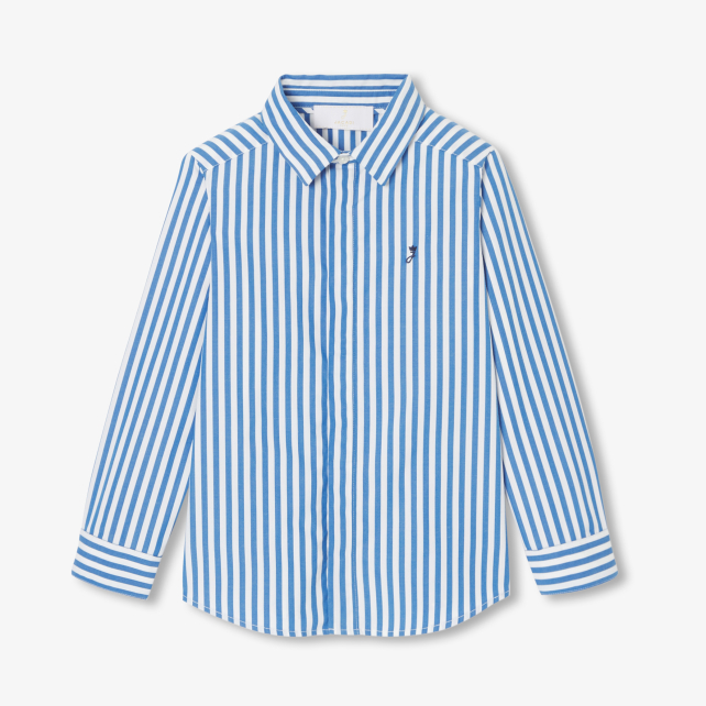 Boy shirt in striped poplin Boy shirt in striped poplin