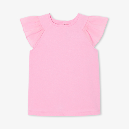 Girl T-shirt with ruffled sleeves