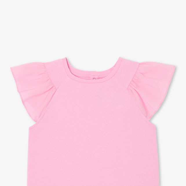 Girl T-shirt with ruffled sleeves Girl T-shirt with ruffled sleeves