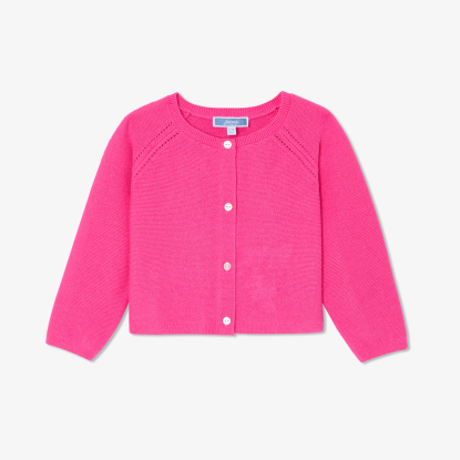 Cardigan bébé fille en point mousse