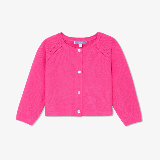 Baby girl cardigan in garter stitch Baby girl cardigan in garter stitch
