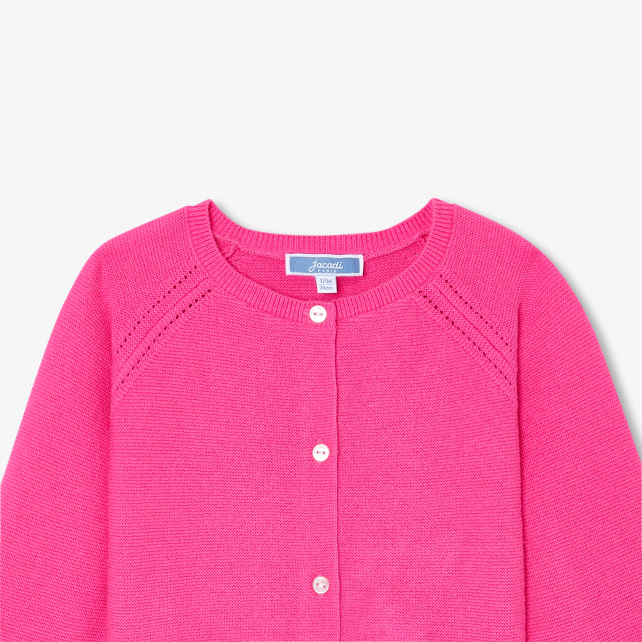 Baby girl cardigan in garter stitch Baby girl cardigan in garter stitch
