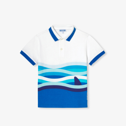 Boy polo shirt in mini piqué