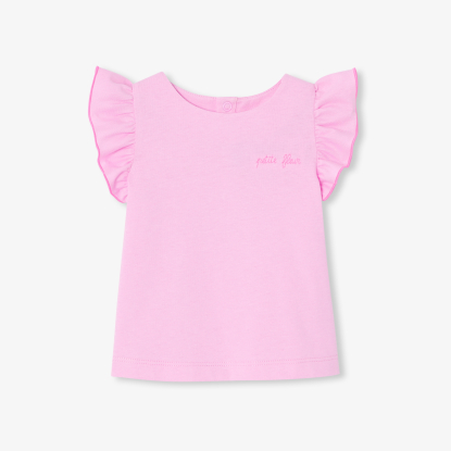 Baby girl T-shirt with ruffled sleeves