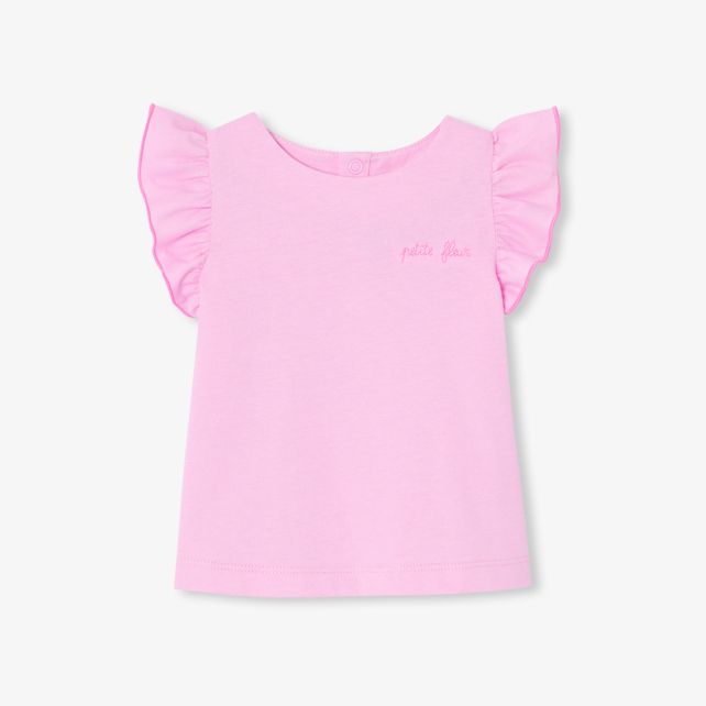 Baby girl T-shirt with ruffled sleeves Baby girl T-shirt with ruffled sleeves