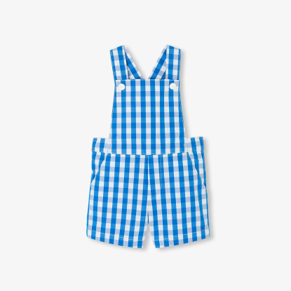 Baby boy short overalls in gingham