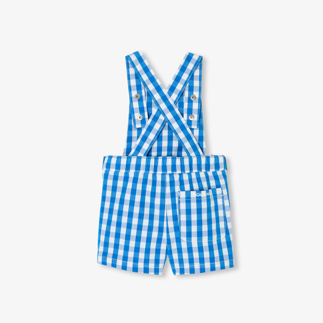 Baby boy short overalls in gingham Baby boy short overalls in gingham