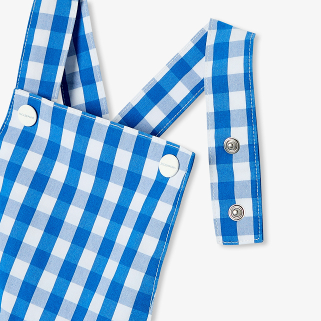 Baby boy short overalls in gingham Baby boy short overalls in gingham