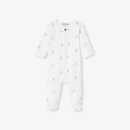 Baby teddy bear and crescent pyjamas