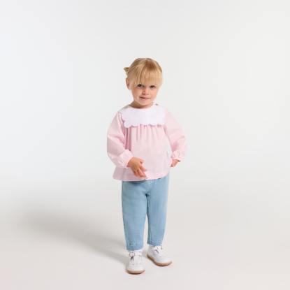 Jean bébé fille taille paper bag