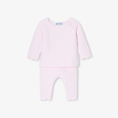 Baby girl set in garter stitch