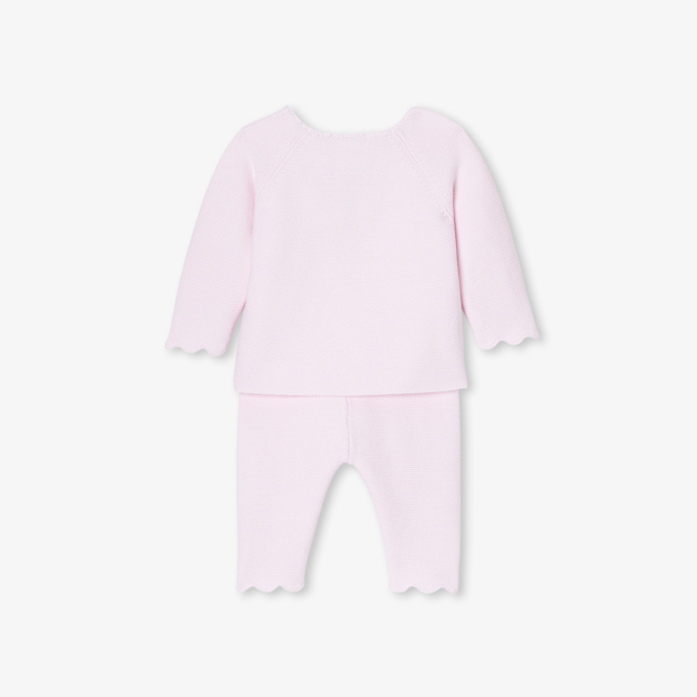 Baby girl set in garter stitch Baby girl set in garter stitch