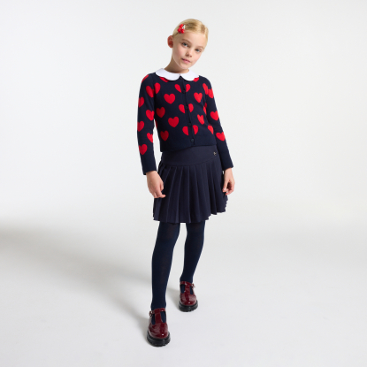 Girl pleated crepe skirt