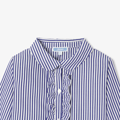 Girl shirt in striped poplin