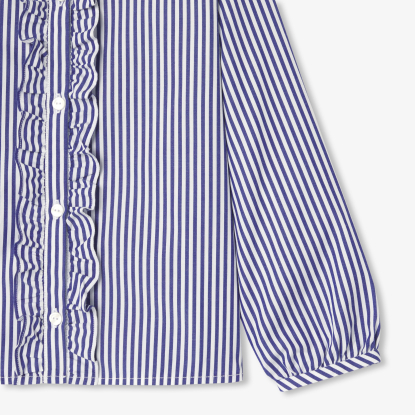 Girl shirt in striped poplin