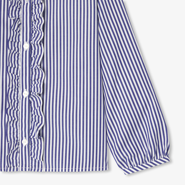 Girl shirt in striped poplin