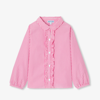 Chemise enfant fille en popeline rayée