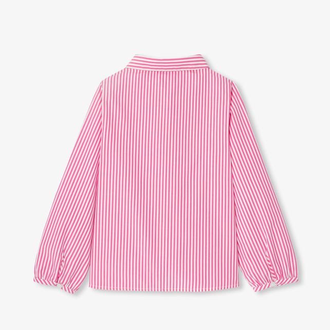 Girl shirt in striped poplin Girl shirt in striped poplin