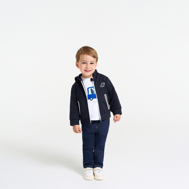 Baby boy fleece zip-up sweatshirt Baby boy fleece zip-up sweatshirt