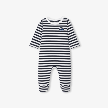 Baby boy pyjamas in striped fleece