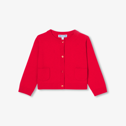 Cardigan bébé fille en coton et laine