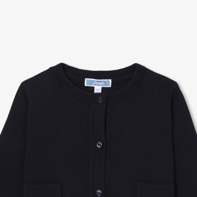 Baby girl cardigan in cotton and wool Baby girl cardigan in cotton and wool