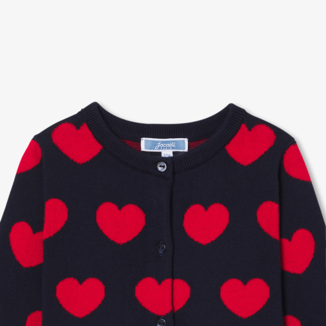 Baby girl heart cotton cardigan Baby girl heart cotton cardigan