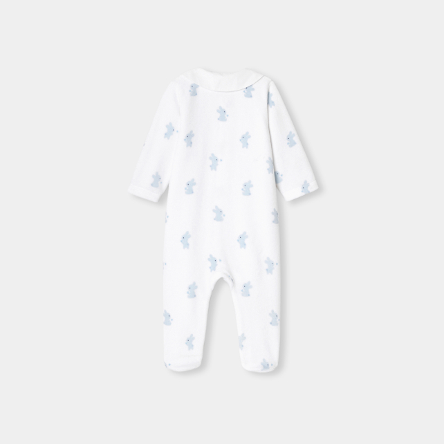 Baby boy velvet pyjamas with bunny motif Baby boy velvet pyjamas with bunny motif