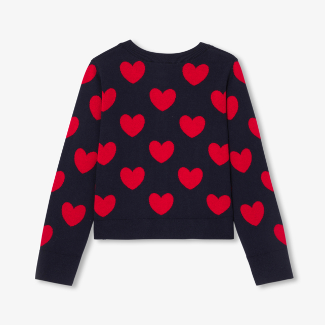Girl jacquard heart cardigan Girl jacquard heart cardigan