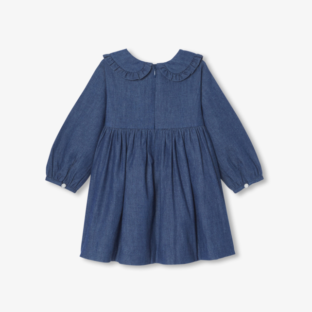 Baby girl dress in light denim Baby girl dress in light denim