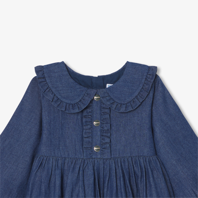 Baby girl dress in light denim Baby girl dress in light denim