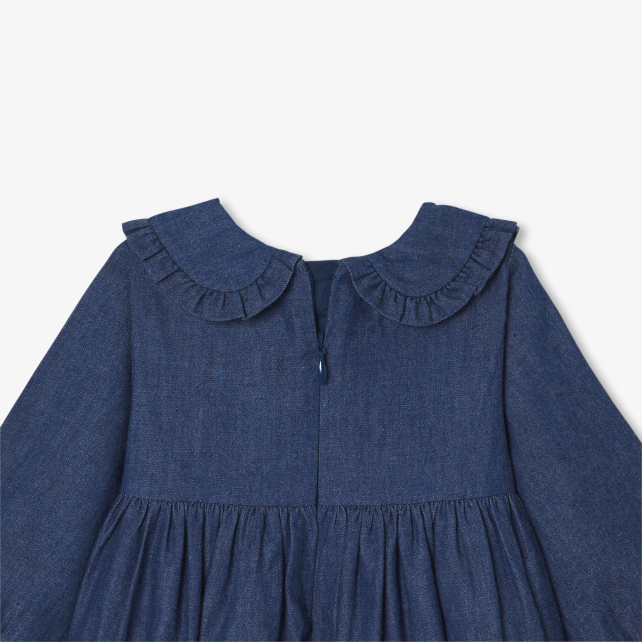 Baby girl dress in light denim Baby girl dress in light denim