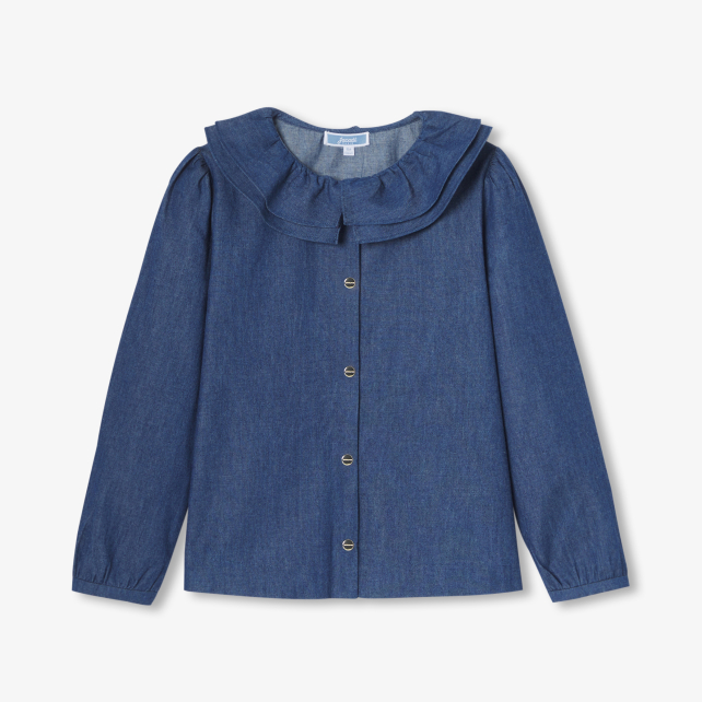 Girl blouse in light denim Girl blouse in light denim