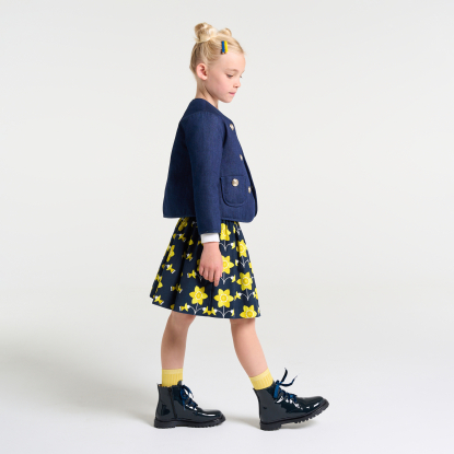 Jupe enfant fille en velours milleraies