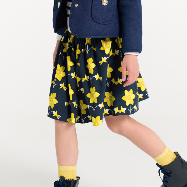 Jupe enfant fille en velours milleraies