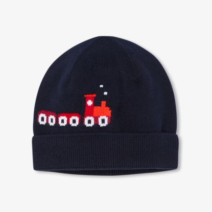 Bonnet bébé garçon motif train