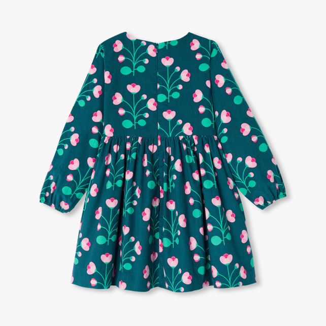 Robe enfant fille en velours milleraies