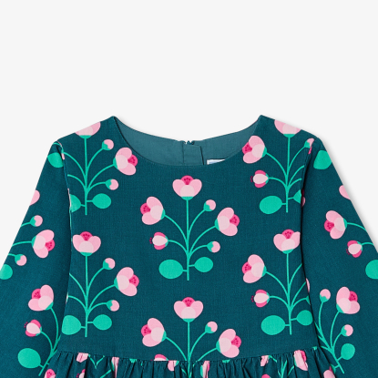 Robe enfant fille en velours milleraies