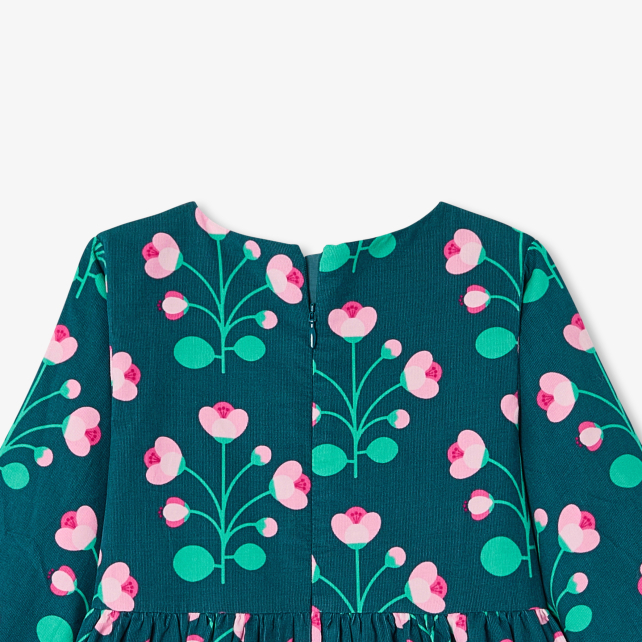 Robe enfant fille en velours milleraies