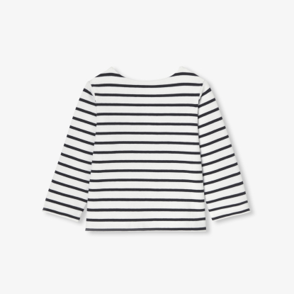 Baby girl Breton tee in lightweight fleece