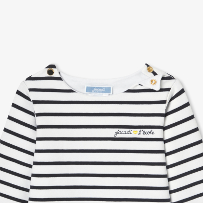 Baby girl Breton tee in lightweight fleece