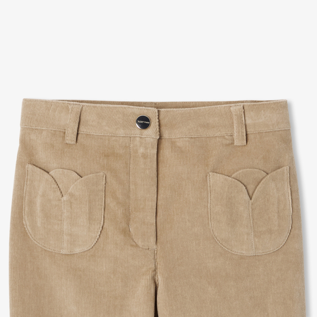 Pantalon enfant fille en velours milleraies