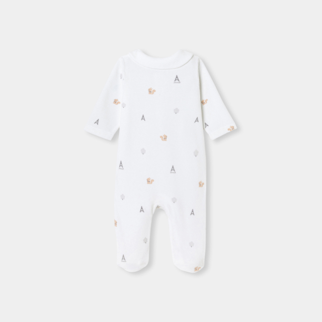 Baby boy pyjamas in printed velvet Baby boy pyjamas in printed velvet